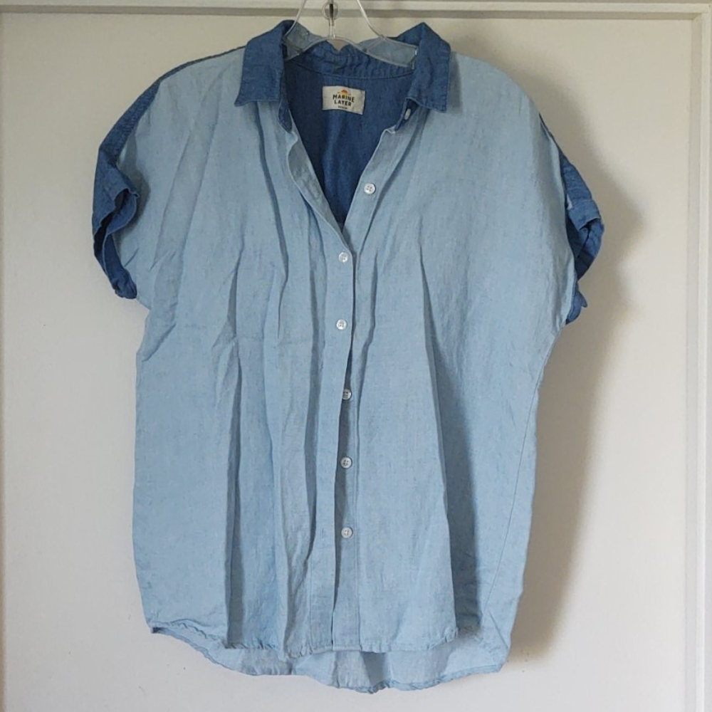 Marine Layer two-tone chambray button down
